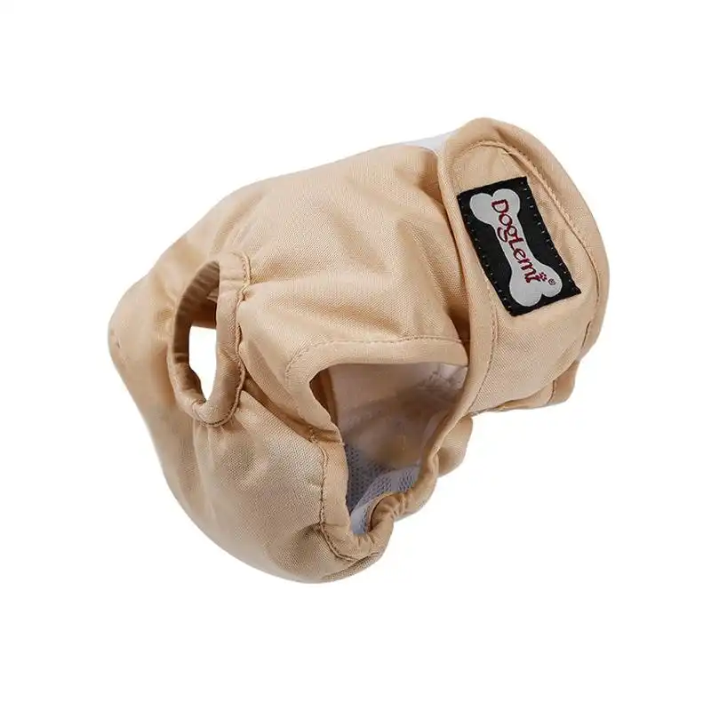 Female Dog Puppy Nappy Diapers Wrap Band Sanitary Pants Underpants XS-XL OZ Beige