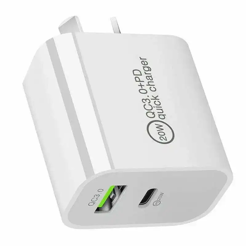 20W Dual Usb-C Type C Fast Wall Charger Adaptor Qc3.0 For Iphone 12 11 Android