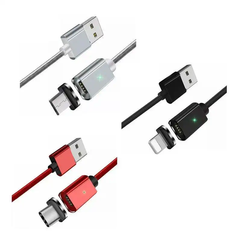 Red Essager Magnetic Fast Charging Data Usb Cable For Micro Type C Iphone