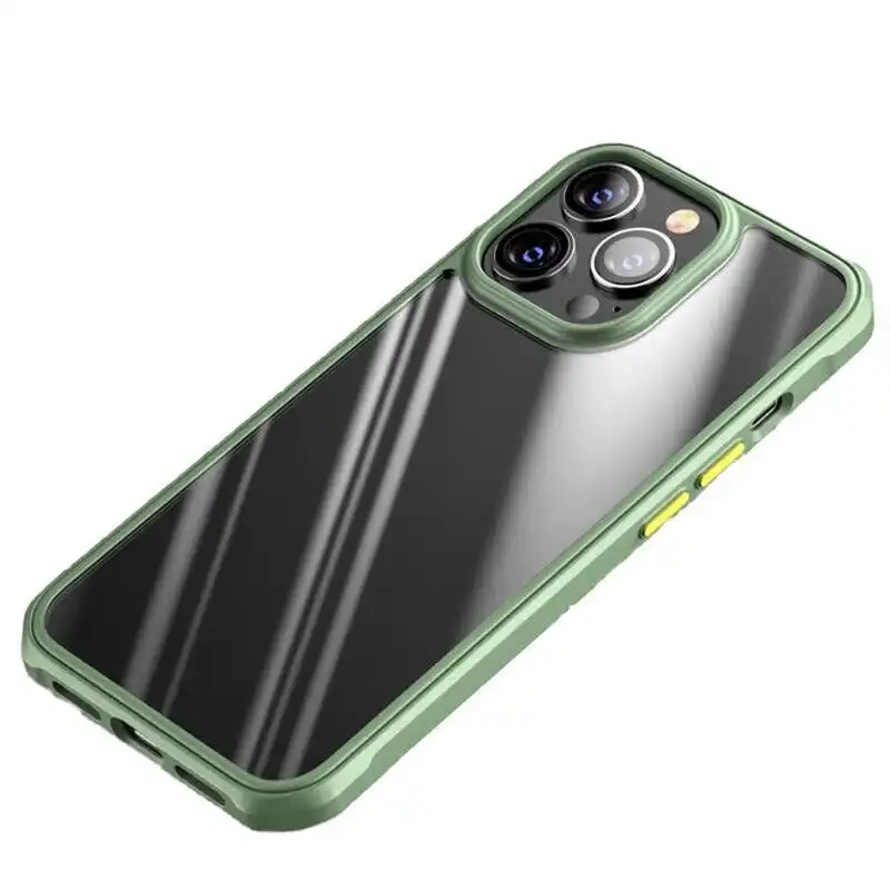 Shockproof Clear Bumper Case For iPhone 13 Pro Max Phone Back Cover Protective Green