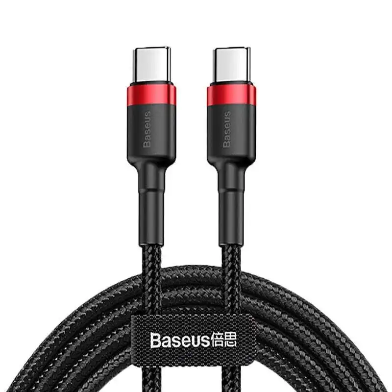 Grey+Black Baseus 60W/100W Usb C To Type C Charger Cable Fast Charge For Samsung