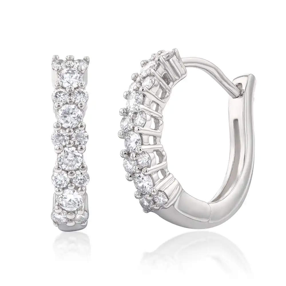 Luminesce Lab Grown 1/4 Carat Hoop Diamond Earrings in Silver