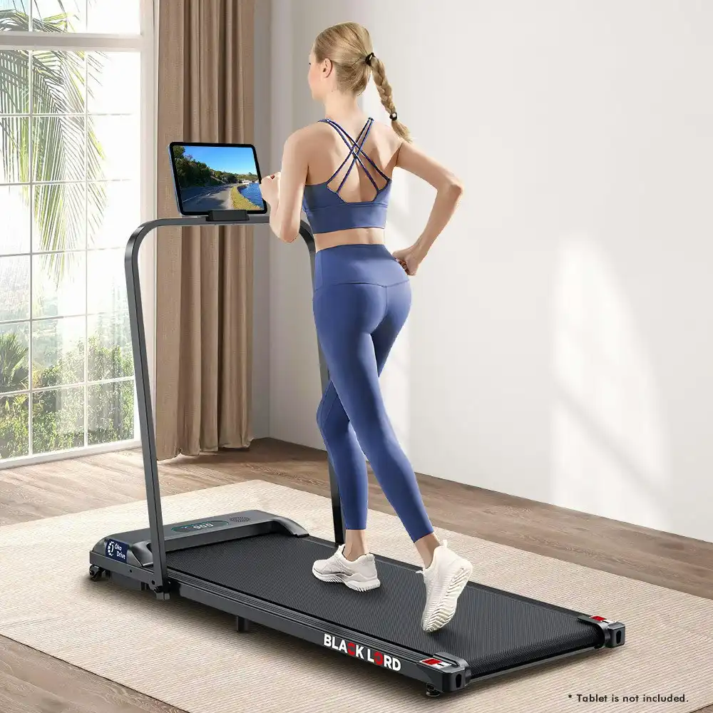 Black Lord Treadmill Electric Walking Pad Home Fitness Foldable w/ Smart Watch