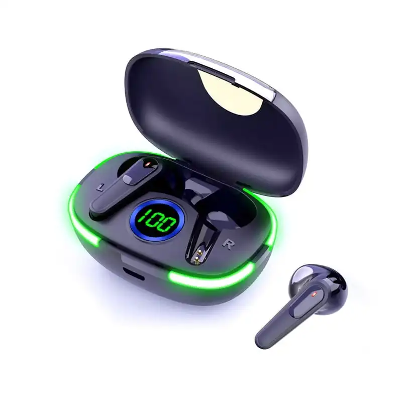 Laser TWS Earbuds with LED Display: True Wireless & Tap Control