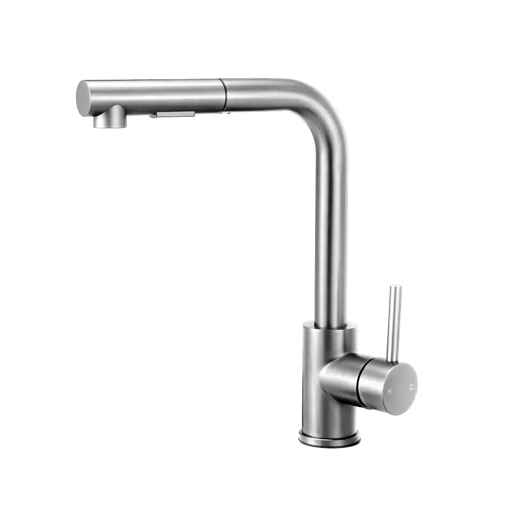 Simplus Kitchen Tap Pull Out Mixer Taps Sink Basin Faucet Swivel Brushed Nickel