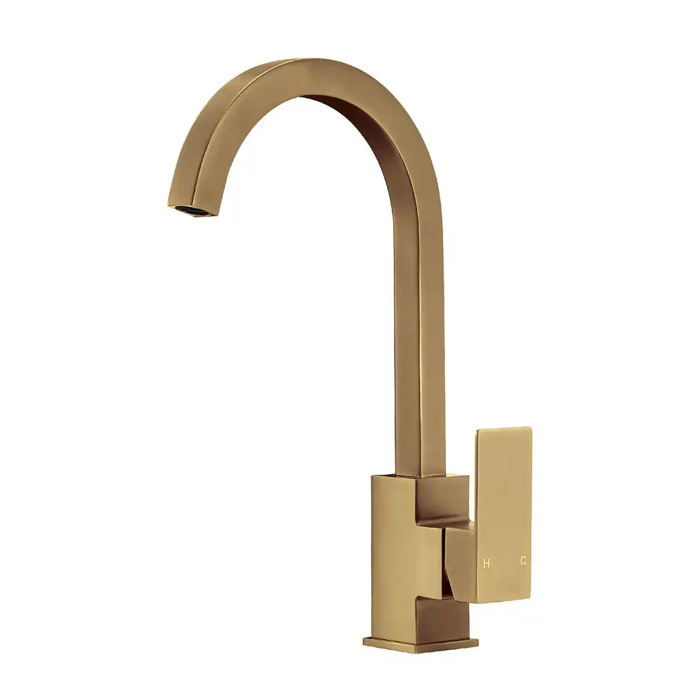 Simplus Brass Kitchen Mixer Tap Sink Faucet Taps Laundry Swivel Brushed Gold