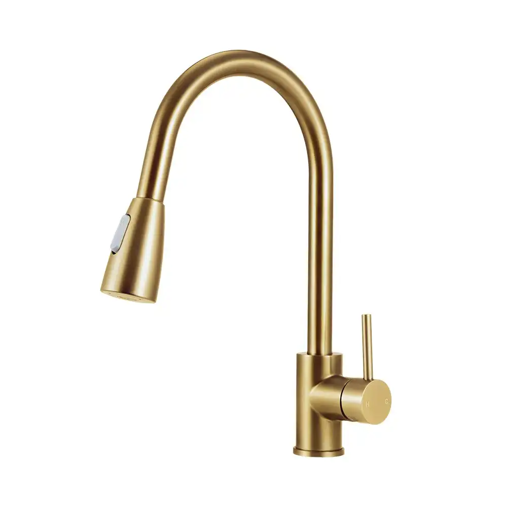 Simplus Brass Pull Out Mixer Tap Swivel Kitchen Sink Laundry Basin Faucet Spout
