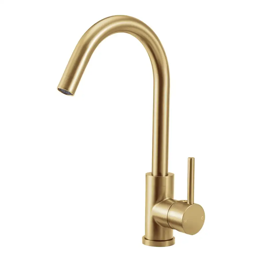 Simplus Kitchen Mixer Tap Swivel Laundry Sink Faucet Solid Brass Brushed Gold