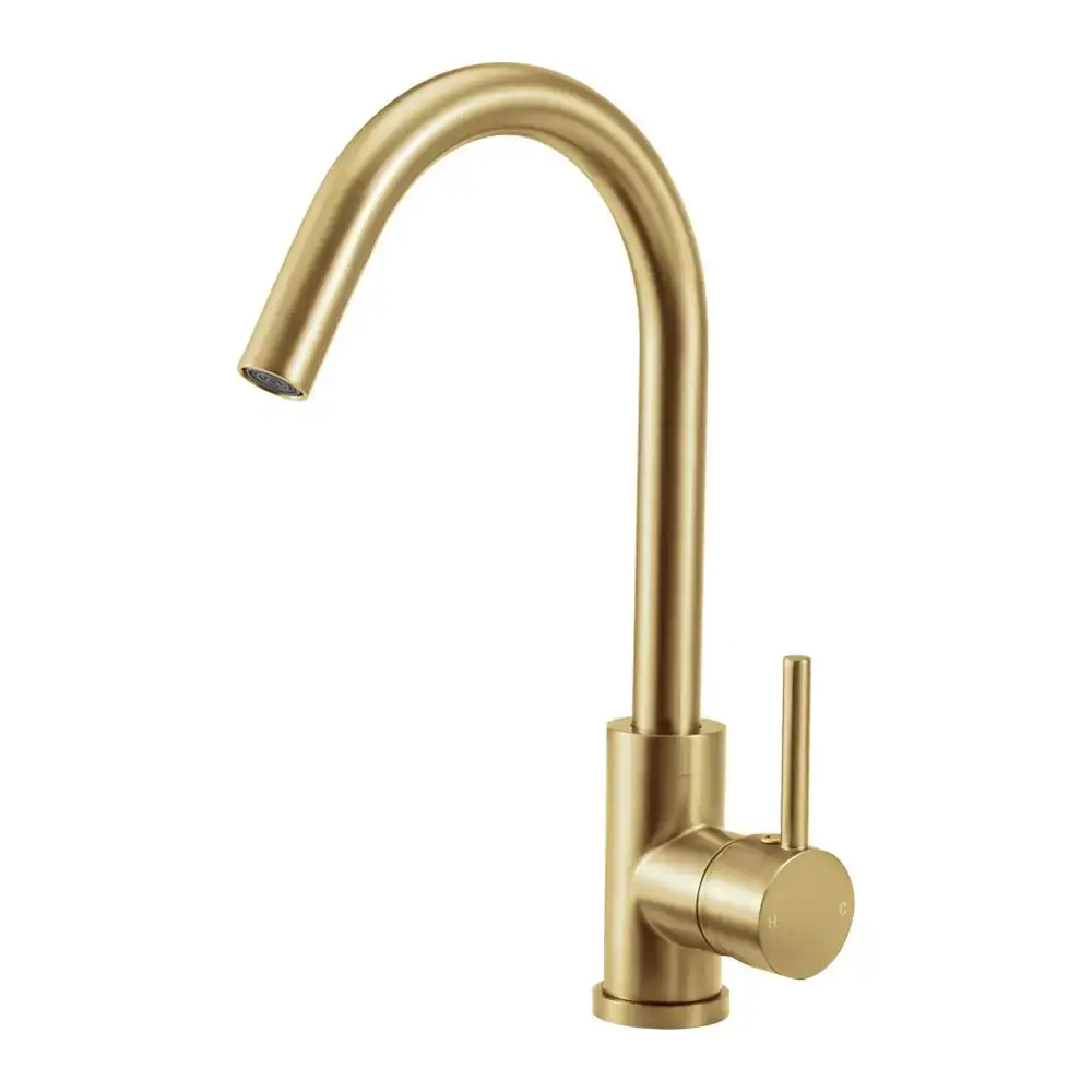 Simplus Kitchen Mixer Tap Swivel Laundry Sink Faucet Solid Brass Brushed Gold