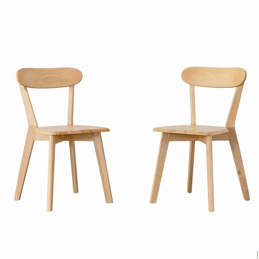 Furb 2x Dining Chairs Minimalist Wooden Chair Accent Chair Kitchen Oak