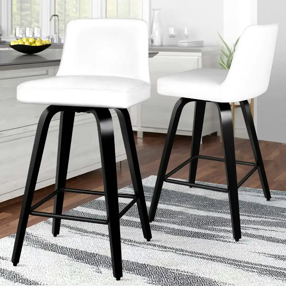 Alfordson Bar Stools Wooden Mid-back White Bailey X2