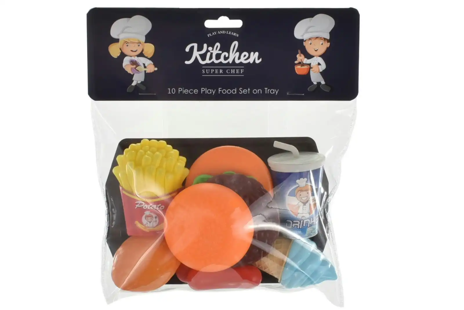 Play Food Set On Tray 10pc