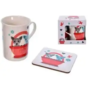 Dog Design Mug & Coaster Set