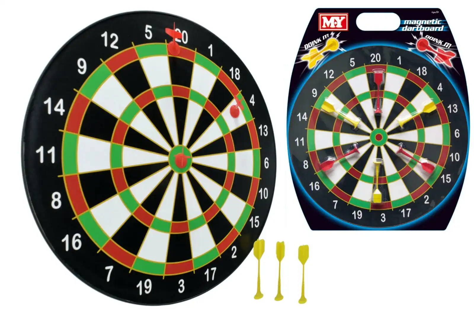Doink It 16" Magnetic Dartboard With 6 Darts