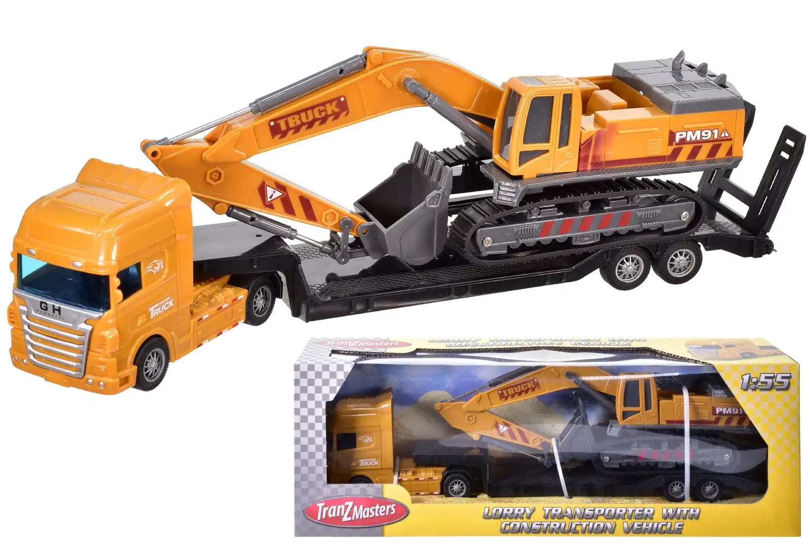Lorry Transporter With Digger