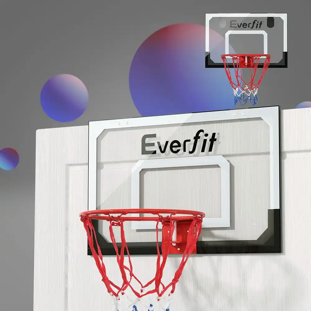 Everfit Mini Basketball Hoop Door Wall Mounted Kids Sports Backboard Indoor Black