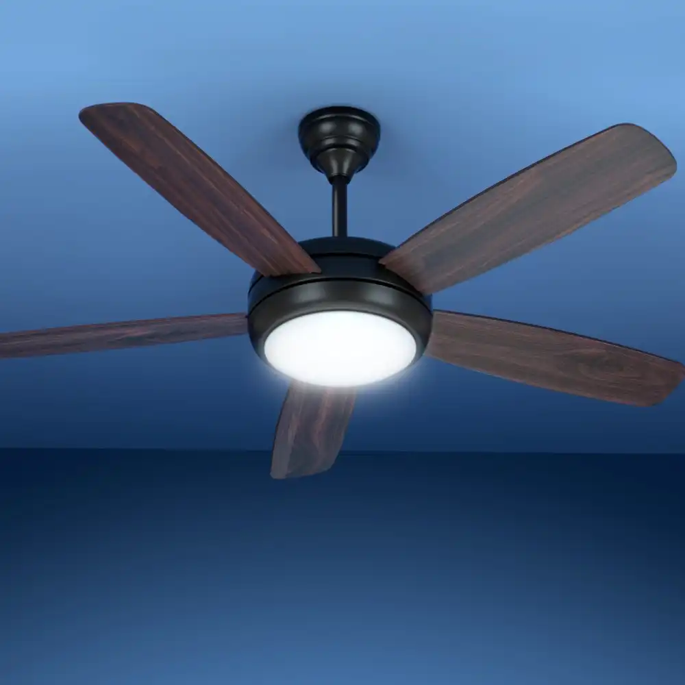 Devanti 52'' Ceiling Fan 5 Wood Blades LED Light Remote Control