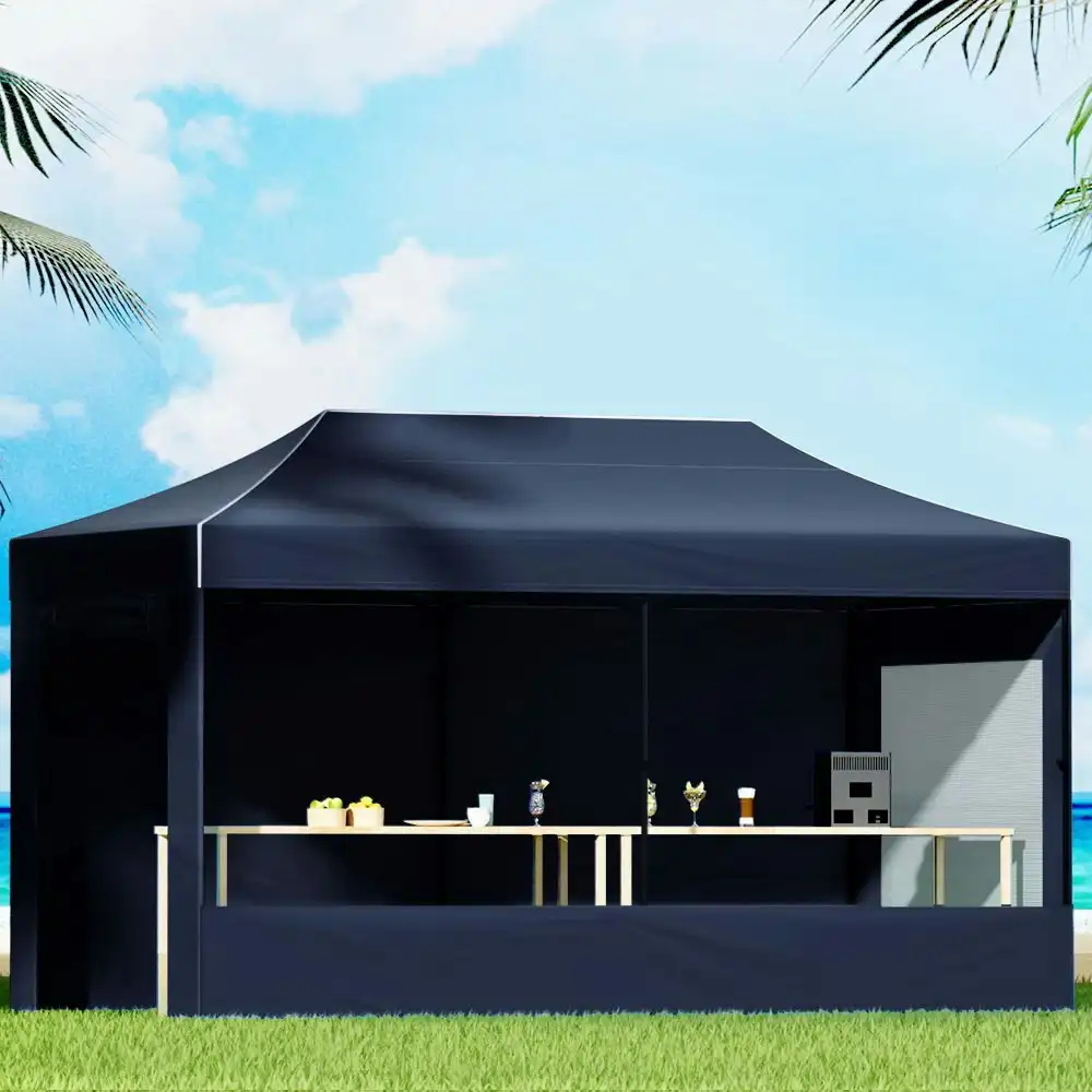 Instahut Gazebo 3x6 Pop Up Marquee Folding Tent Wedding Gazebos Camping Outdoor Shade Canopy Navy