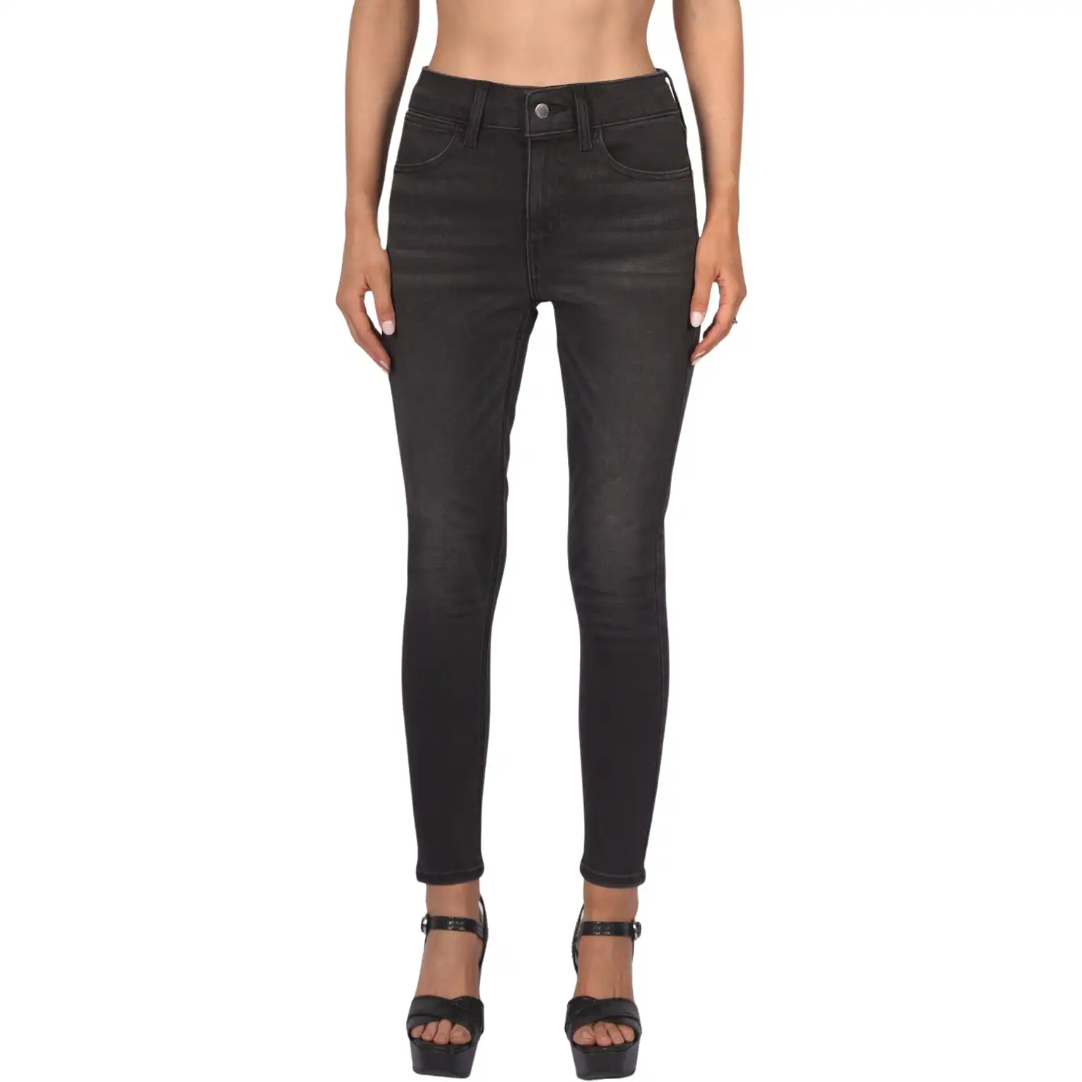 Topshop Women's 'Topshop Four' Black Faded Skinny Jeans