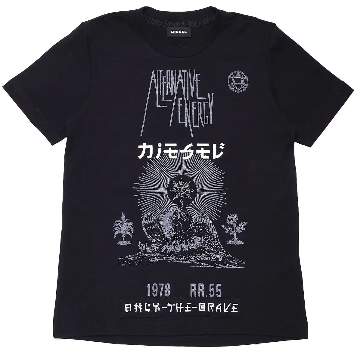 Diesel Girls Black Japanese style T-Shirt