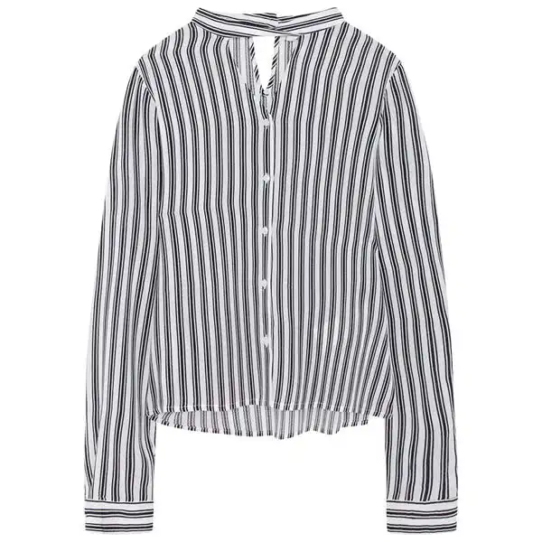 Pepe Jeans Girls Thisbe Striped Black & White Teen Shirt Blouse
