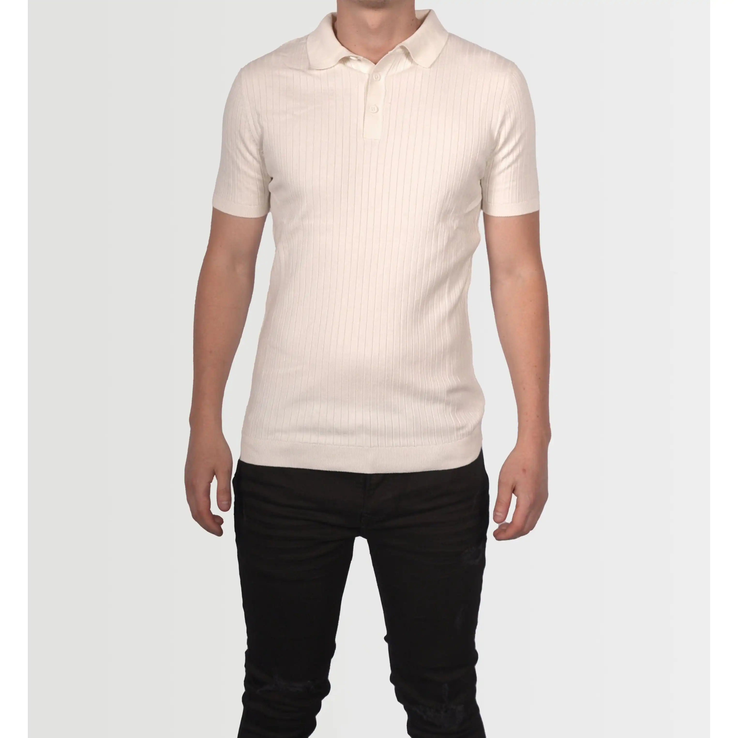 Topman Men's White Short Sleeve Knit Shirt