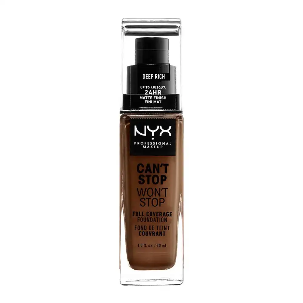 NYX Can't Stop Wont Stop Full Coverage Foundation 30ml CSWSF20 DEEP RICH