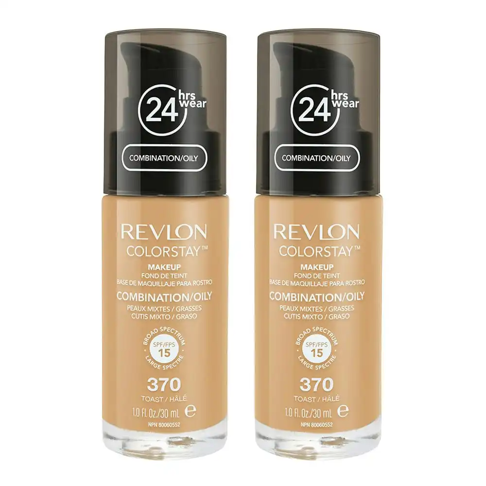 Revlon ColorStay Makeup Combination/ Oily Skin 30ml 370 TOAST - 2 pack
