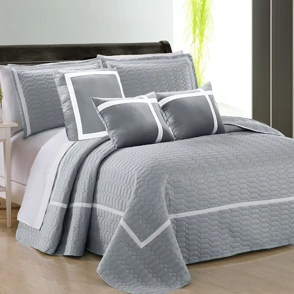 6 Piece Two-Tone Embossed Comforter Set
