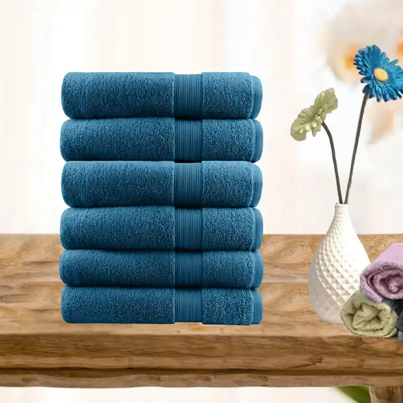 Softouch 6 Piece Ultra Light 500GSM Soft Cotton Hand Towel in Teal