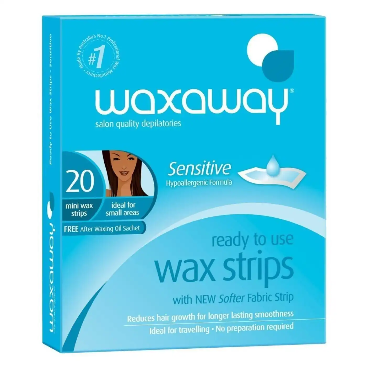 Waxaway Facial Strips Sens 20p Ready Wax Sensitive Face   20
