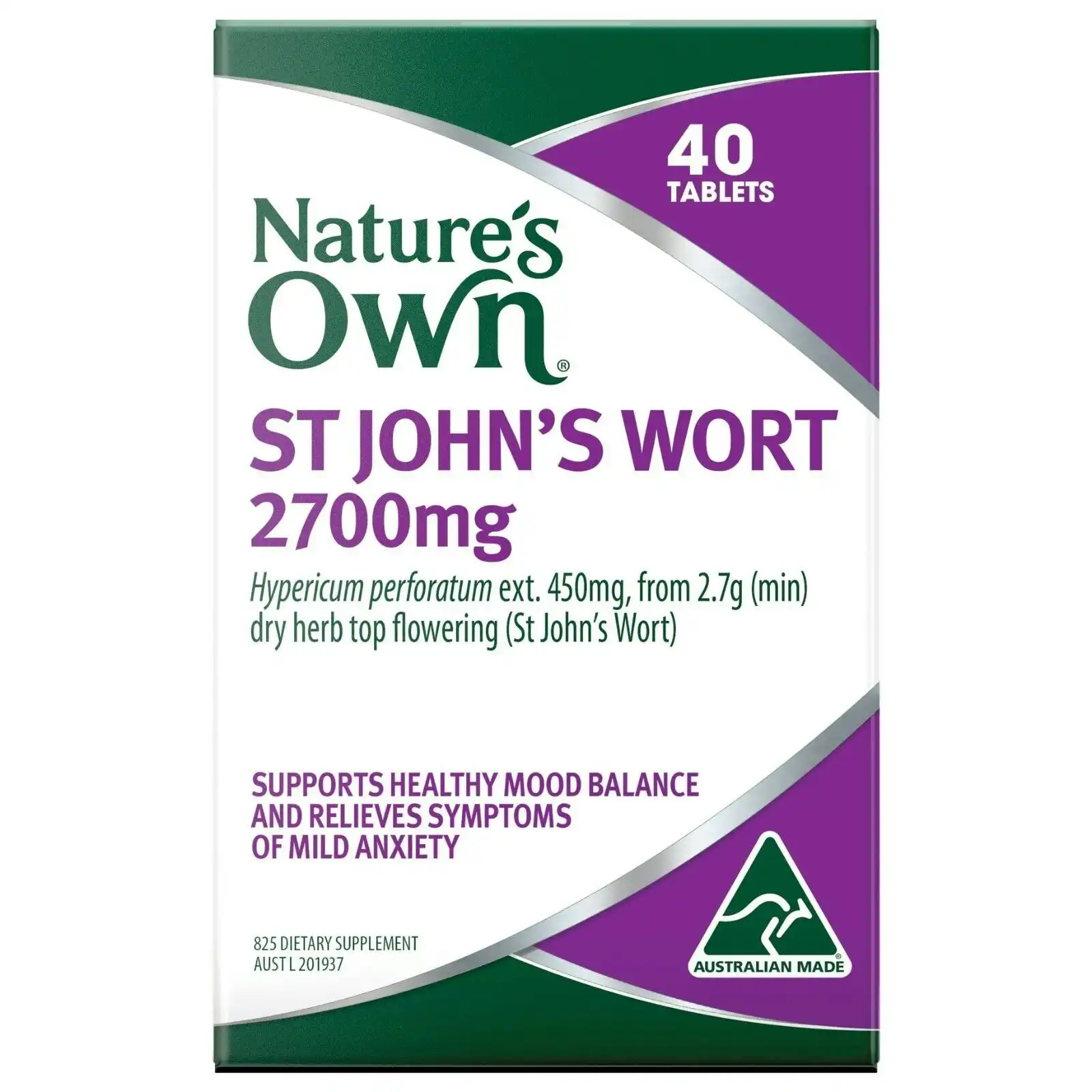 Nature's Own St John's Wort 2700mg 40 Tablets Mood Natures Own St Johns Wort
