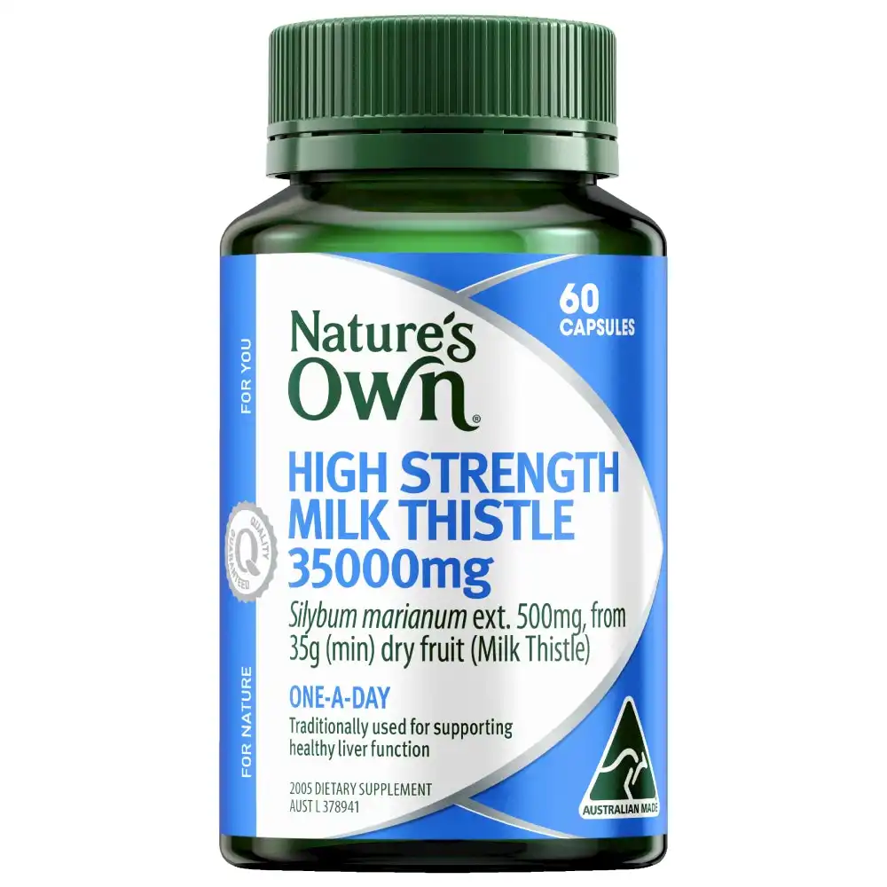 Nature's Own High Strength Milk Thistle 35000mg 60 Capsules Healthy Liver 35g
