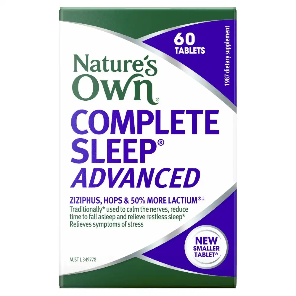Nature's Own Complete Sleep Advanced 60 Tablets Ziziphus, Hops & Lactium Natures