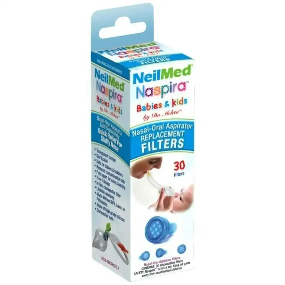 Neilmed Naspira Nasal-Oral Aspirator Replacement Filters 30pk for Babies & Kids