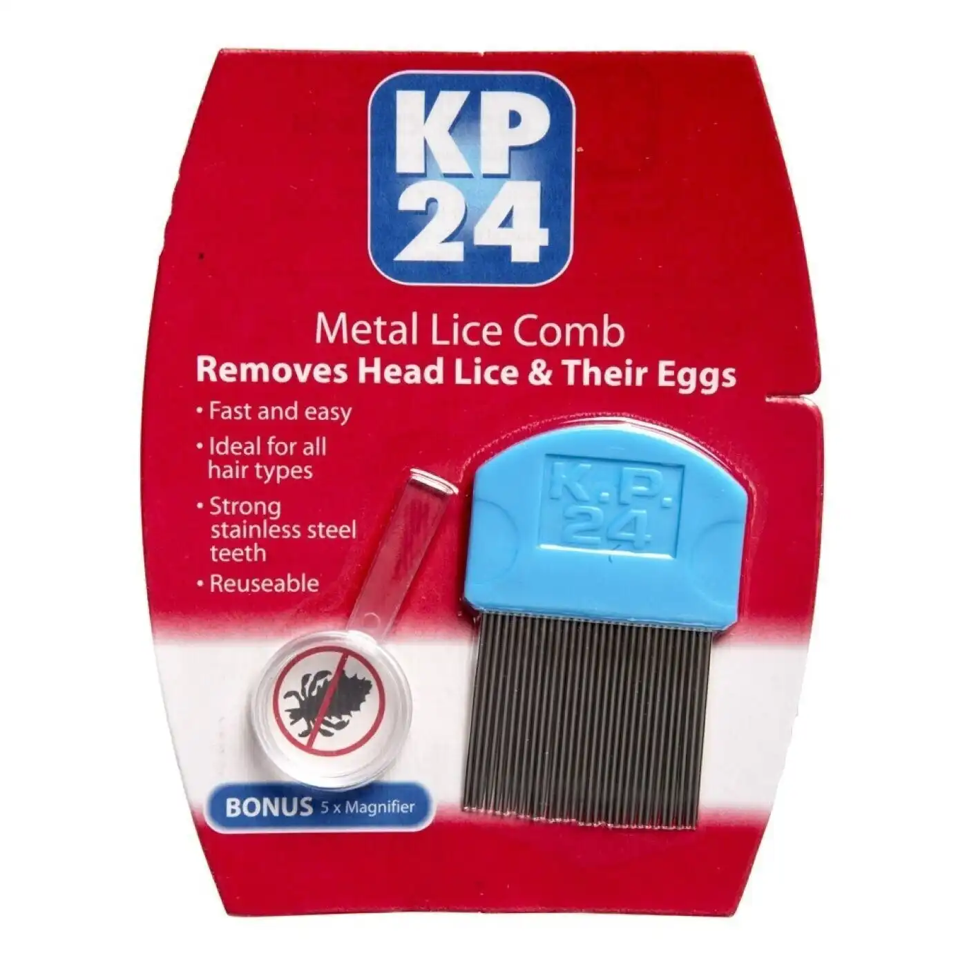 KP24 Nit Comb Metal Single Lice Dual Action  