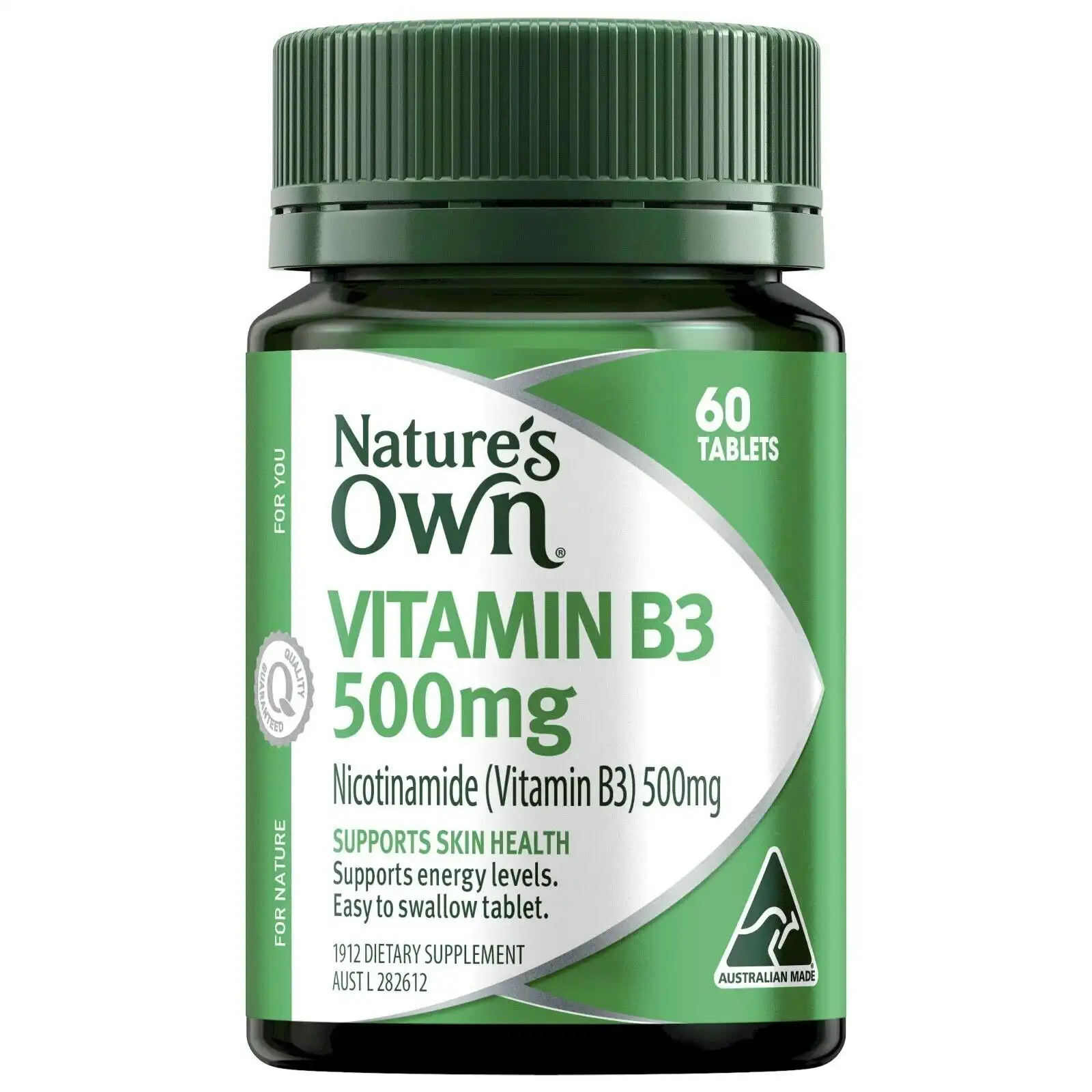 Nature's Own Vitamin B3 500mg - Supports Energy Levels /Supports Skin Health,60T
