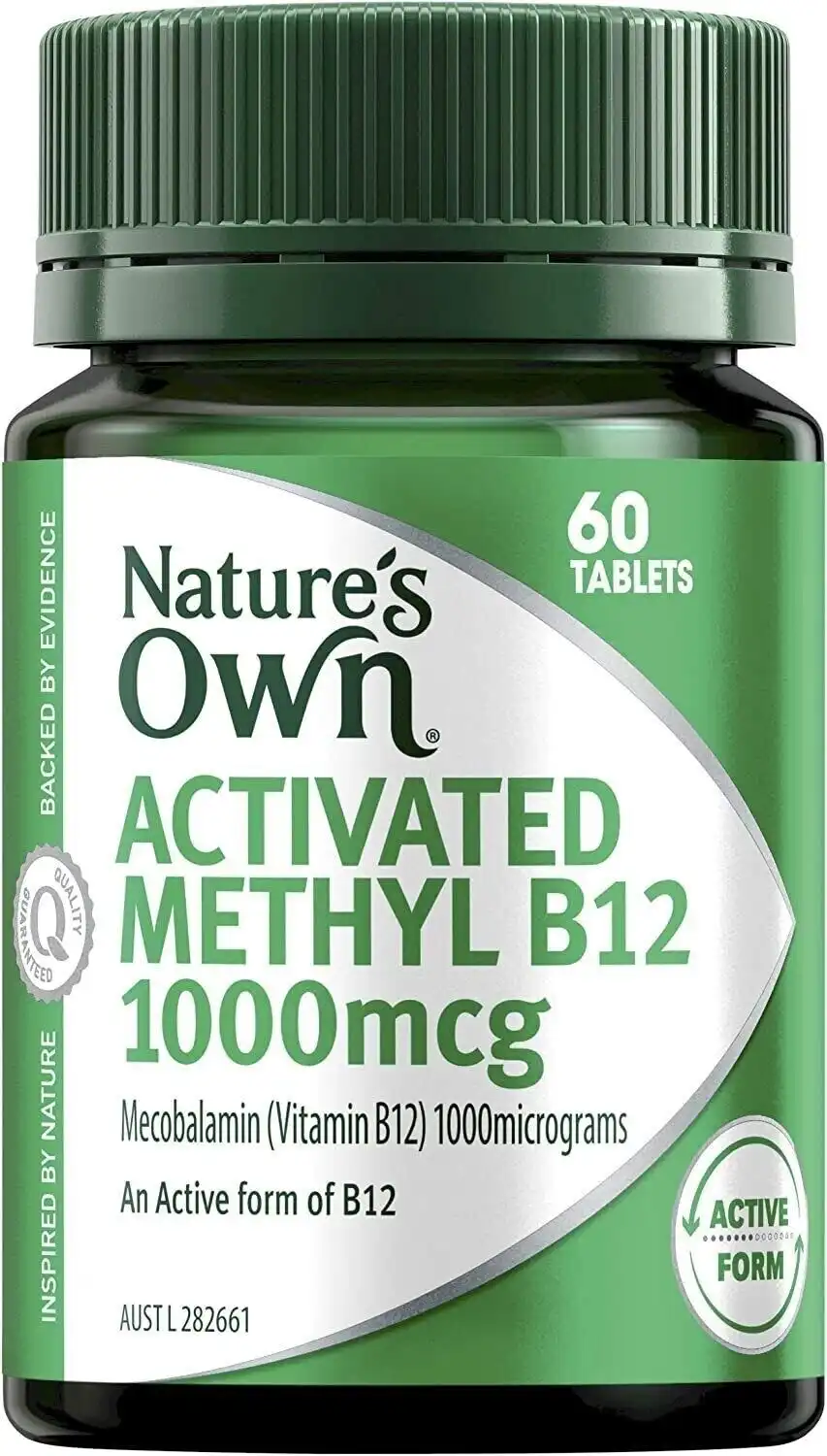 Nature's Own Activated Methyl B12-1000mcg with Vitamin B-60 Mini Tablets-Au
