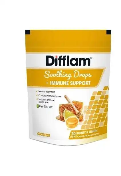 Difflam Drops +Immune Honey&Lemon 20
