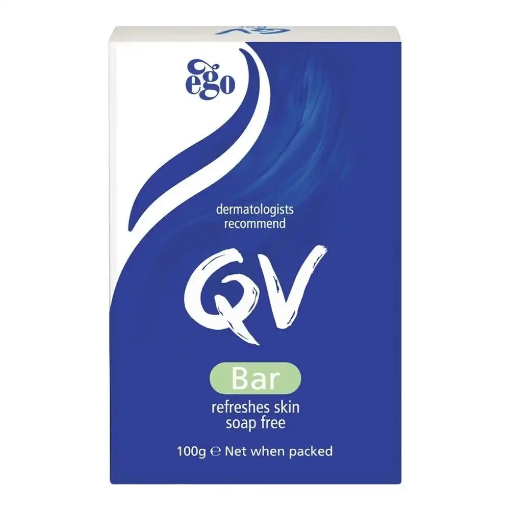 QV Body Bar 100g Soap Free Cleansing Refreshes Sensitive Skin pH Balanced Ego