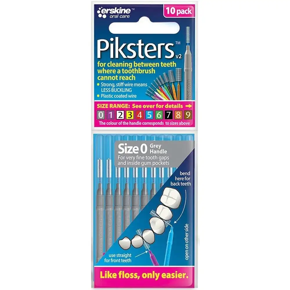 Piksters Interdental Brushes Sizes From 00 to 6 - 10 Pack