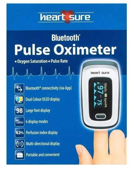 Heart Sure Bluetooth Pulse Oximeter A380 Fingertip QLD Stock Best Price Free Del