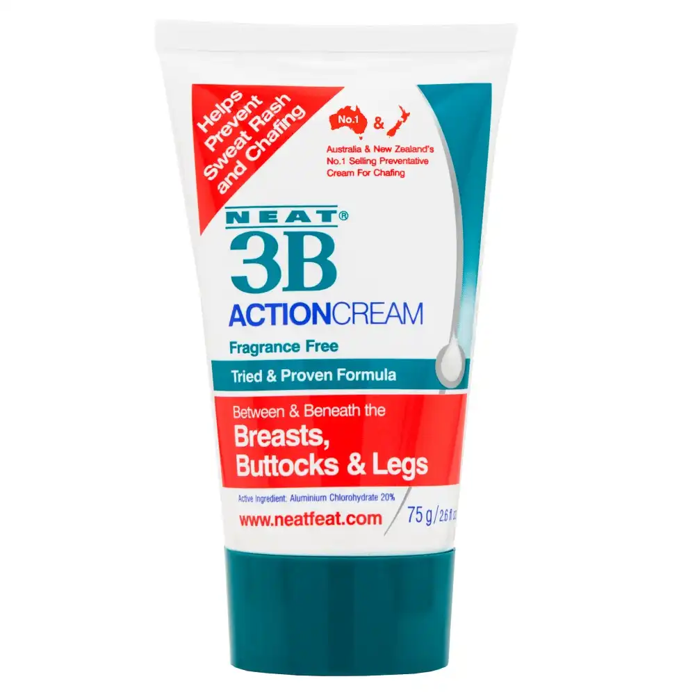 Neat 3B Action Cream 75g Helps Prevent Sweat Rash And Chafing Fragrance Free