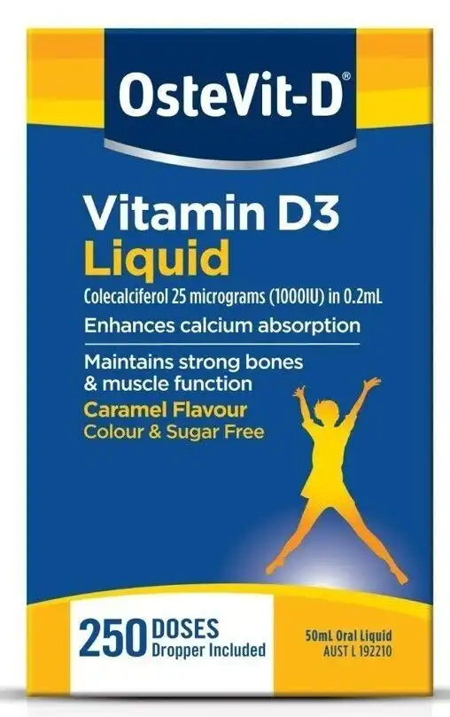 OsteVit-D Vitamin D3 50mL Oral Liquid (250 Doses) Colecalciferol 1000IU OstevitD