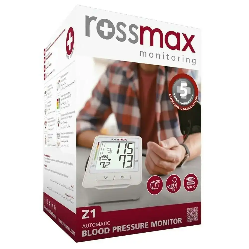 Rossmax Automatic Upper-Arm Blood Pressure Monitor Z1 5 Years Warranty USB-C
