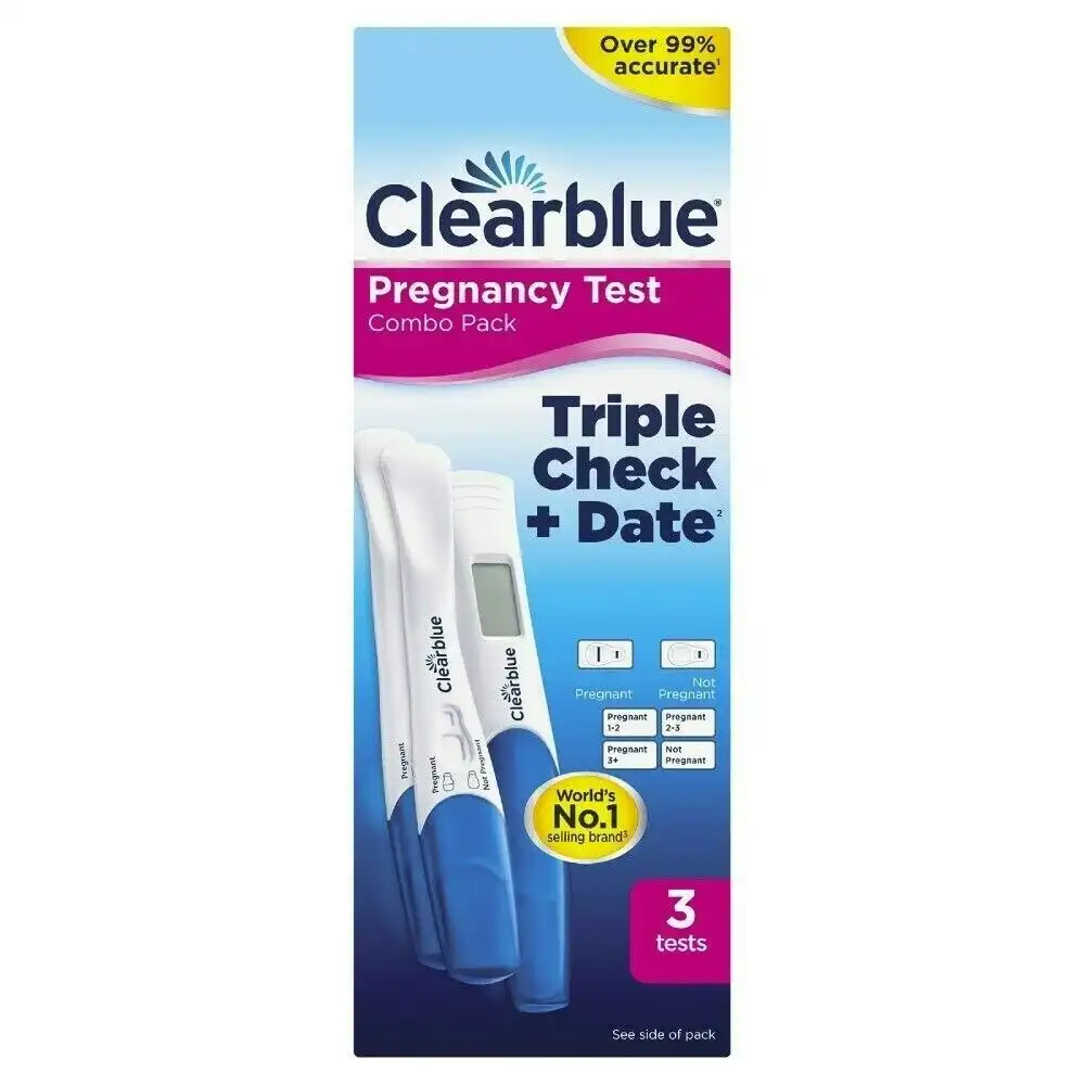 Clearblue Pregnancy Test Triple-check + Date Combo 3 Pack