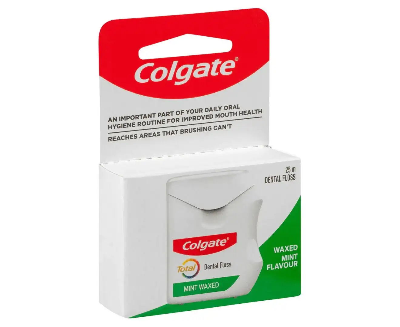 Colgate Total Mint Waxed Dental Floss 25m Protect Gums Reduce Tooth Decay