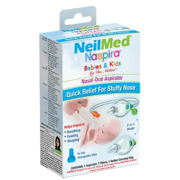 Neilmed Naspira Nasal-Oral Aspirator Kit Stuffy Nose Relief for Babies & Kids
