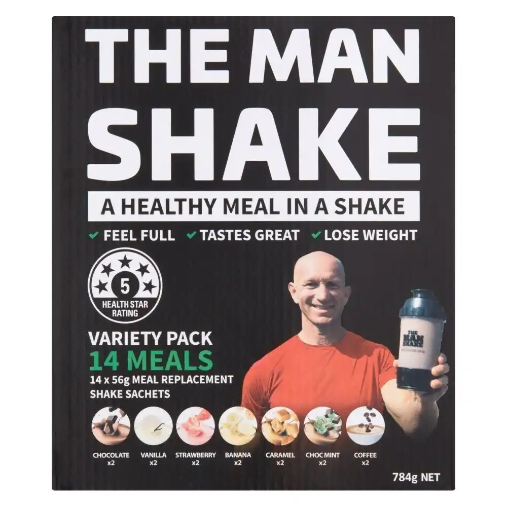 The Man Shake Variety Pack 56g x 14 Sachets