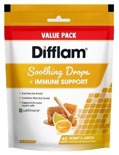 Difflam Drops +Immune Honey&Lemon 42
